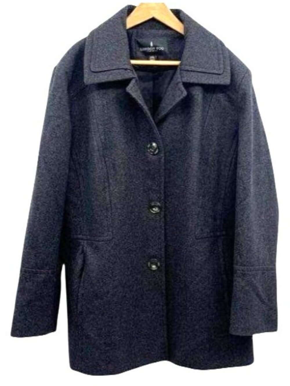 London Fog Charcoal Gray Wool Blend Button Front Coat XXL